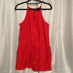 Massimo Coral Lace Romper, Size Small